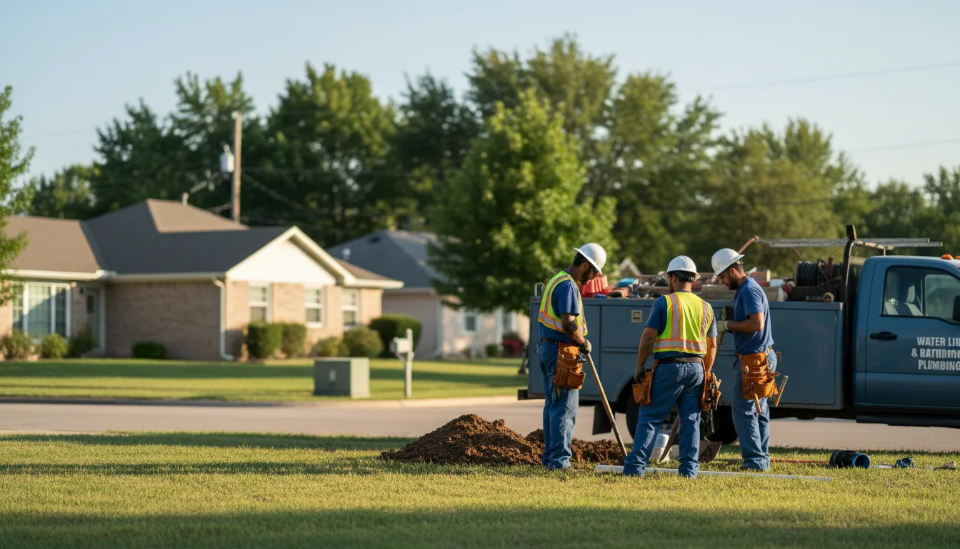 Residential water line and bathroom plumbing service in Tokio, ND